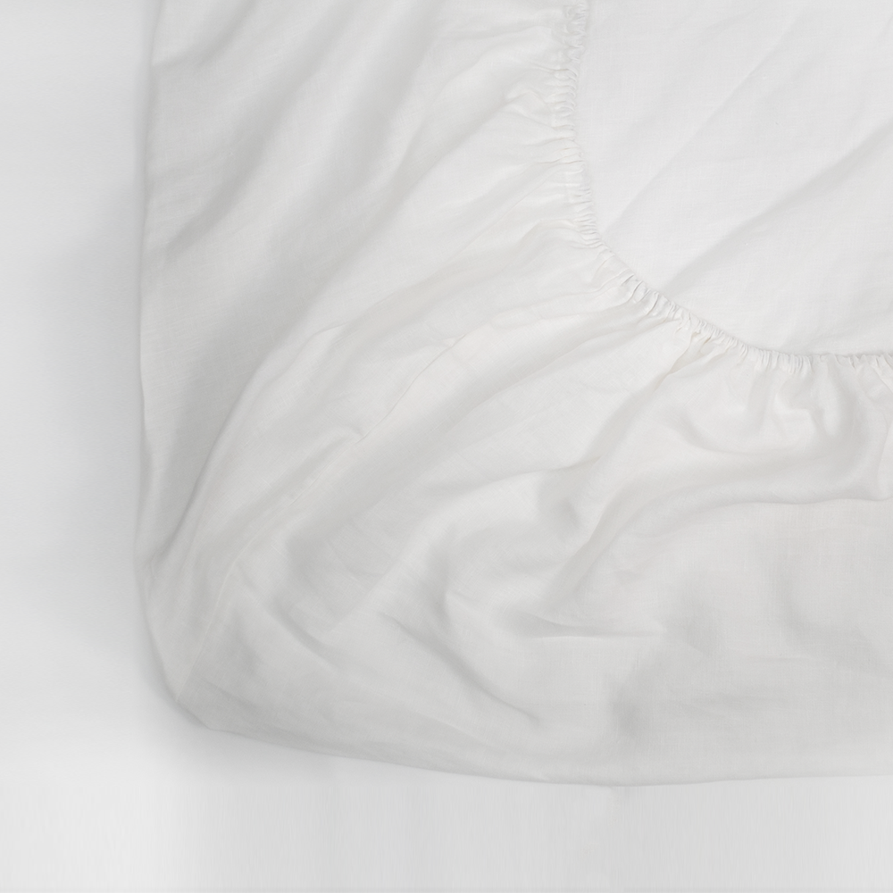ST MARC Linen Fitted Sheet White