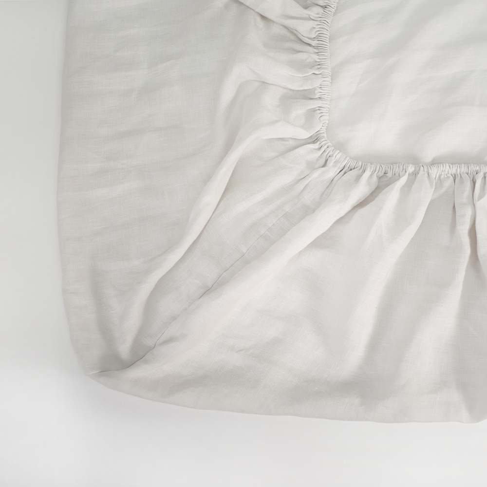 ST MARC Linen Fitted Sheet Silver